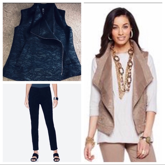 NWOT 2pc FlatterFit Ankle Pant  w/ Vest - Black - Picture 1 of 9